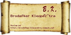 Brodafker Kleopátra névjegykártya